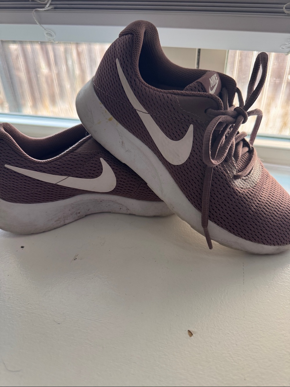 Nike Lightweight Mesh Sneakers in Brown with White Swoosh